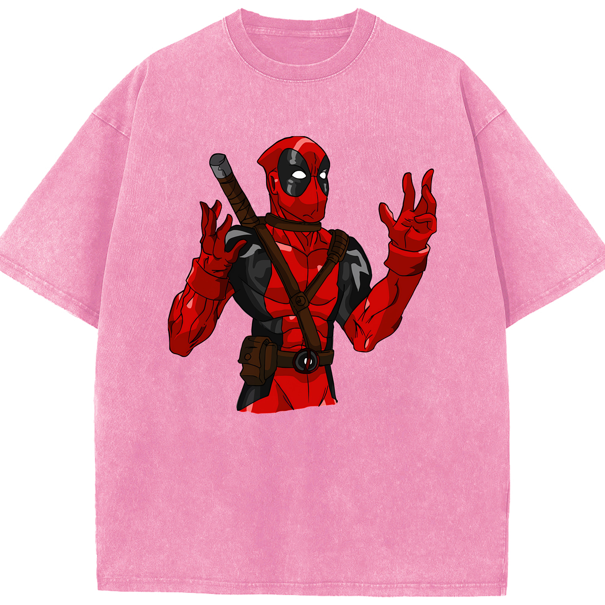（画像用） Deadpool デッドプール 綿100% ヴィンテージ風 半袖Tシャツ（フロントプリント）